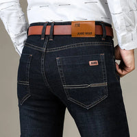 Relaxed Straight Leg Stretch Jeans for Men