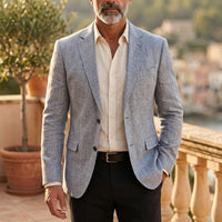 Refined Slim Fit Solid Blazer for Men
