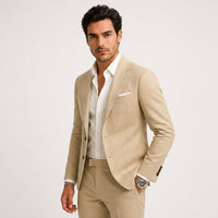 Elegant Slim Fit Two Piece Suit for Men with Notch Lapel