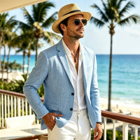 Effortless Soft Weave Blazer for Men with Structured Shoulders
