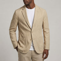 Relaxed Textured Blazer for Men with Soft Breathable Weave