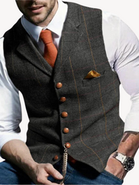 Elegant Button Front Vest for Men with Chest Pocket