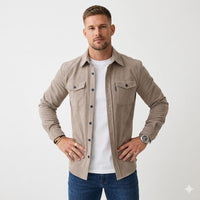 Stylish Shirt Jacket for Men with Dual Chest Pockets