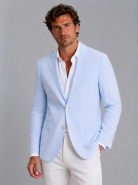 Stylish Striped Blazer for Men with Notch Lapel