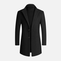 Elegant Mid Length Overcoat for Men with Insulated Lining