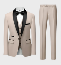 Elegant Single Breasted Three Piece Suit for Men with Formal Pants