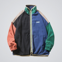 Stylish Color Block Bomber Jacket for Men with Stand Collar