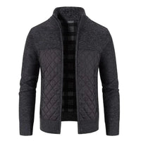 Refined Quilted Puffer Jacket for Men with High Stand Collar