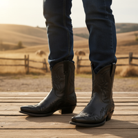 Refined Hand Stitched Cowboy Boots for Men with Embroidered Detail