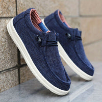 Relaxed Canvas Loafers for Men with Elastic Lacing