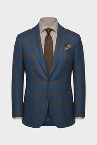 Refined Checked Tailored Blazer for Men with Notched Lapel