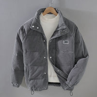 Relaxed Padded Winter Jacket for Men with Full Zip Front