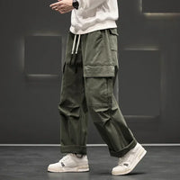 Relaxed Wide Leg Cargo Pants for Men