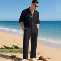 Relaxed Two Piece Shirt and Pants Set for Men