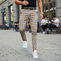 Refined Patterned Chino Pants for Men with Comfortable Stretch