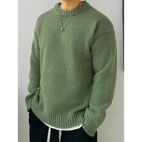 Refined Textured Crewneck Sweatshirt for Men in Solid Color