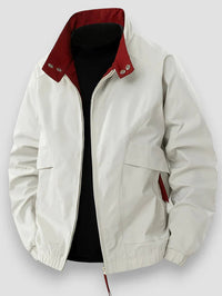 Effortless Loose Fit Bomber Jacket for Men with Stand Up Collar
