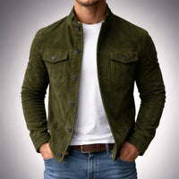 Refined Flap Pocket Field Jacket for Men with Structured Fit
