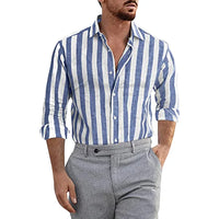 Stylish Striped Long Sleeve Shirt for Men with Turn Down Collar