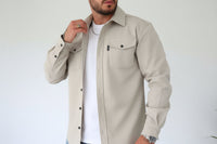 Relaxed Boxy Button Down Shirt Jacket for Men