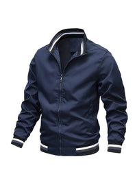 Refined Insulated Bomber Jacket for Men with Zip Pockets