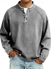 Relaxed Vintage Long Sleeve Shirt for Men