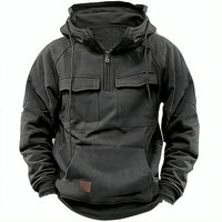 Relaxed Fleece Lined Hoodie for Men with Adjustable Hood