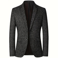 Refined Single Breasted Textured Blazer for Men